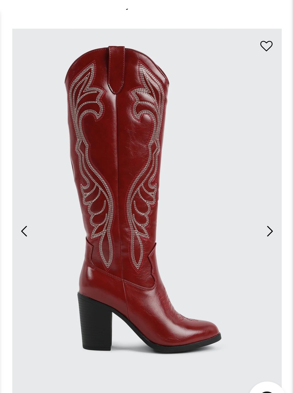 Ardene Red Western Knee-High Heeled Boots